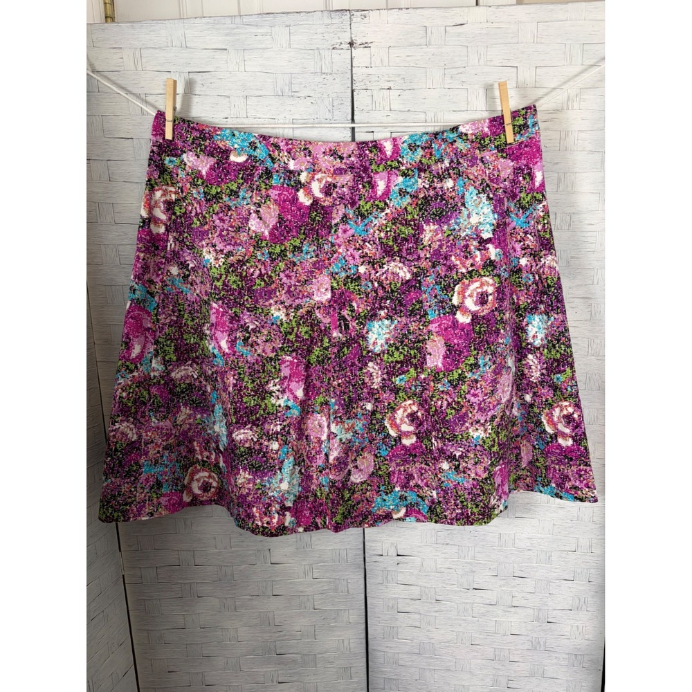 Lane Bryant Womens Skirt Floral Pixel Print A-Line colorful modern plus size